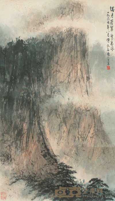 傅抱石 山水 镜心 68×39cm